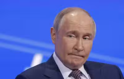 MOSCOW (Russian Federation), 18/03/2025.- Russian President Vladimir Putin attends the Congress of the Russian Union of Industrialists and Entrepreneurs in Moscow, Russia, 18 March 2025. (Rusia, Moscú) EFE/EPA/MAXIM SHEMETOV/POOL