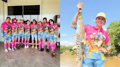 Ana Castela, Zé Felipe, Leonardo e Poliana escolhem look para pescar; confira!